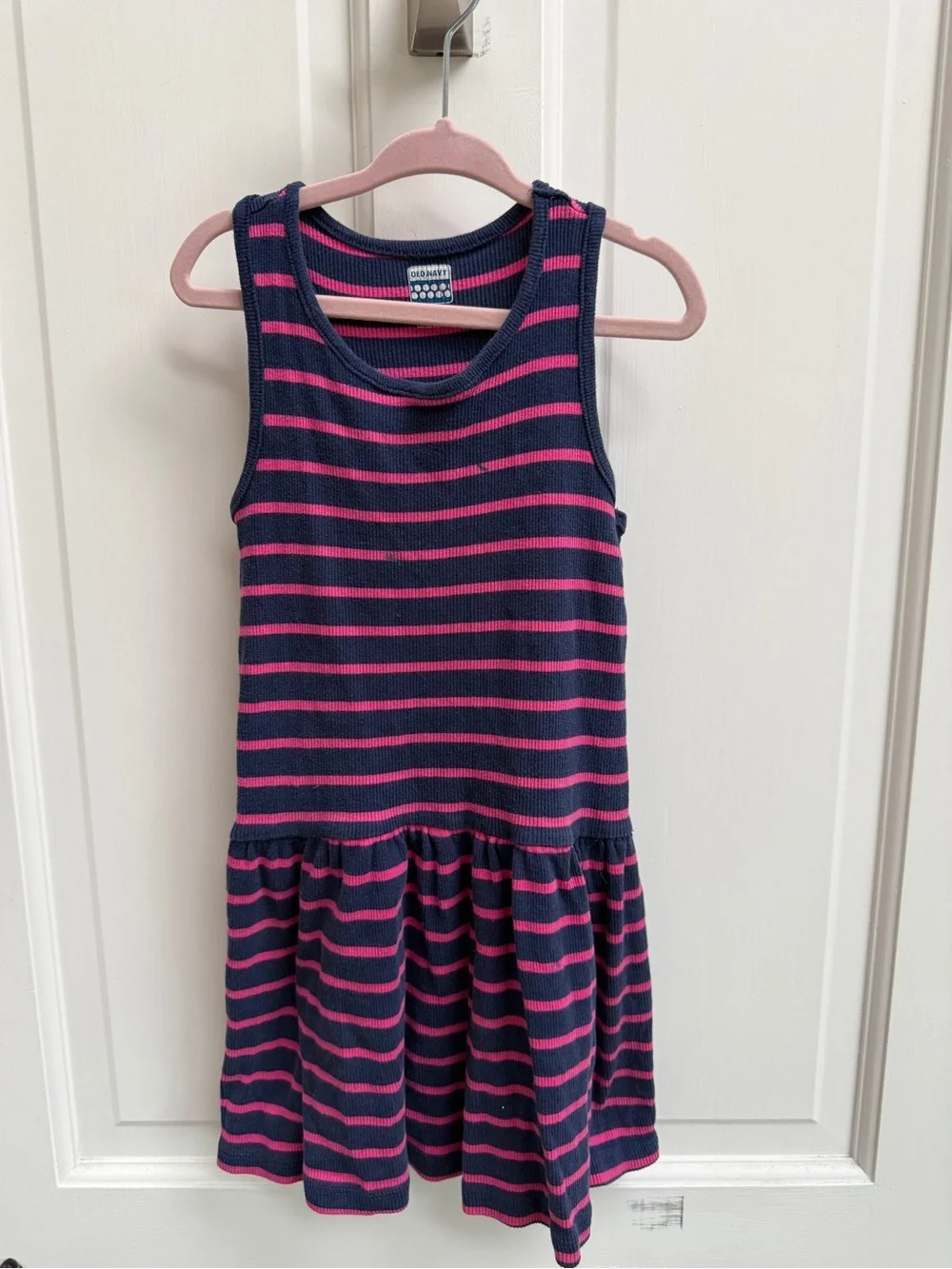 Old Navy 4T Blue and Pink Striped Tank Sleeveless Dress- PAINT STAIN